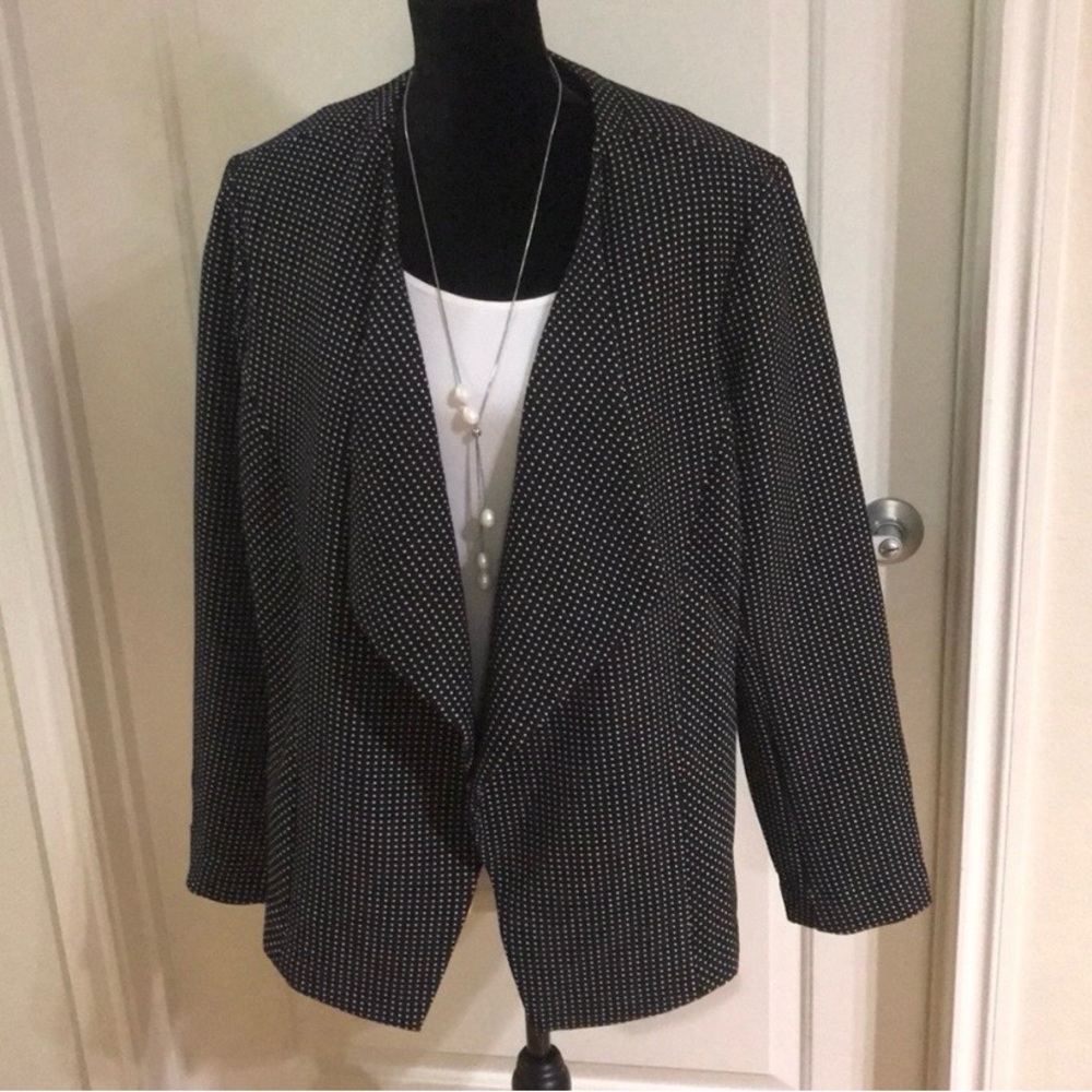 Lane Bryant Black and White Polka Dot Blazer